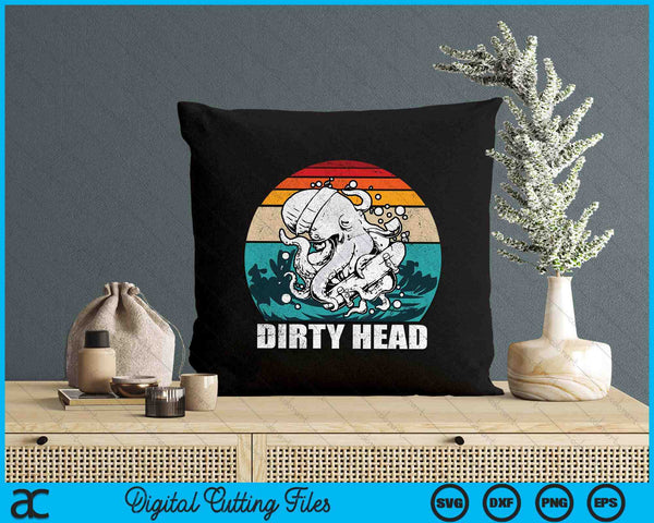 Vintage Dirty Octopus Heads With Skateboard Music Lover SVG PNG Digital Printable Files