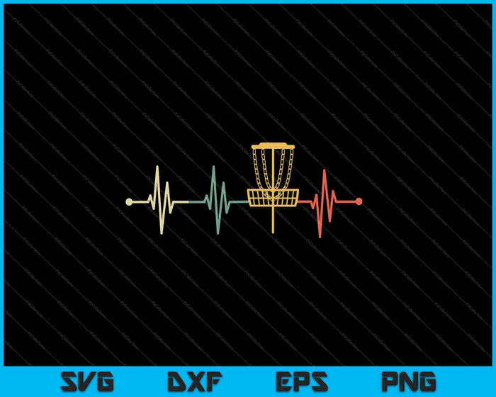 Vintage Disc Golf Retro Heartbeat Gift Disc Golf SVG PNG Cutting Printable Files