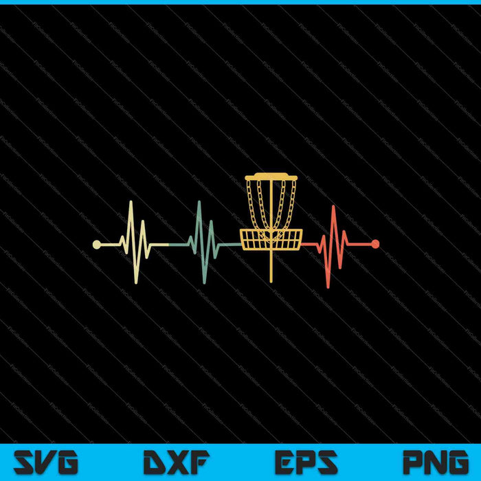 Vintage Disc Golf Retro Heartbeat Gift Disc Golf SVG PNG Cutting Printable Files