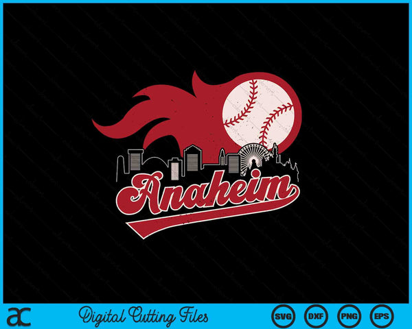 Vintage Distressed Anaheim Baseball Lovers SVG PNG Digital Printable Files