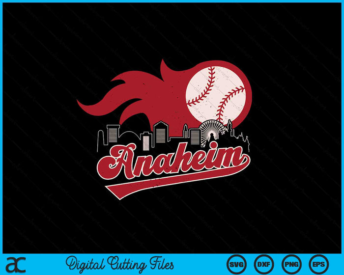 Vintage Distressed Anaheim Baseball Lovers SVG PNG Digital Printable Files
