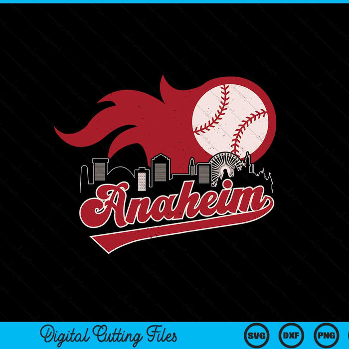 Vintage Distressed Anaheim Baseball Lovers SVG PNG Digital Printable Files