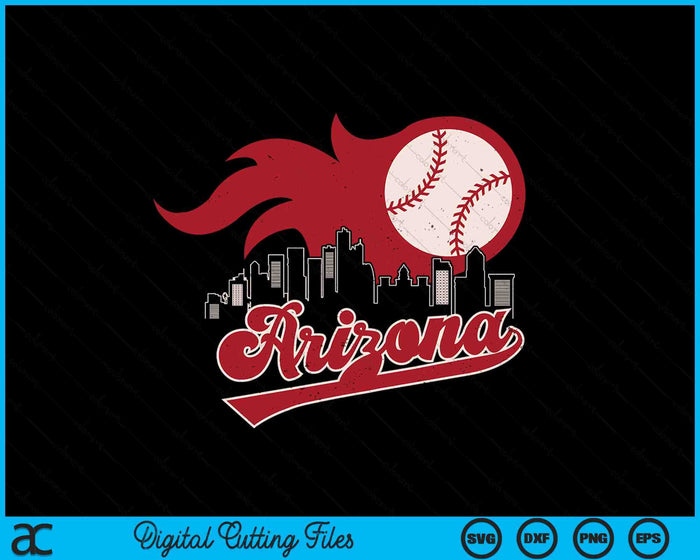 Vintage Distressed Arizona Baseball Lovers SVG PNG Digital Printable Files