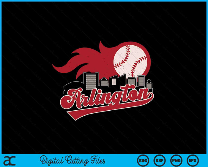 Vintage Distressed Arlington Baseball Lovers SVG PNG Digital Printable Files