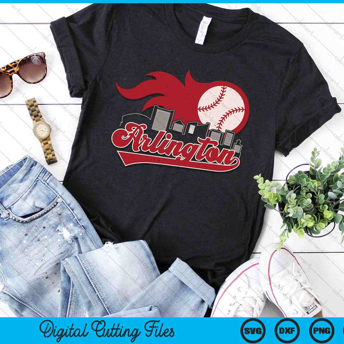 Vintage Distressed Arlington Baseball Lovers SVG PNG Digital Printable Files