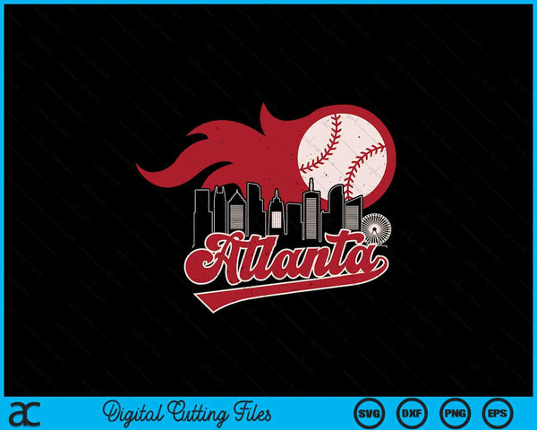 Vintage Distressed Atlanta Baseball Lovers SVG PNG Digital Printable Files