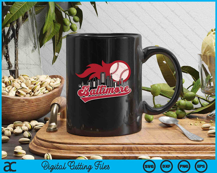 Vintage Distressed Baltimore Baseball Lovers SVG PNG Digital Printable Files