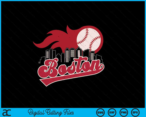 Vintage Distressed Boston Baseball Lovers SVG PNG Digital Printable Files