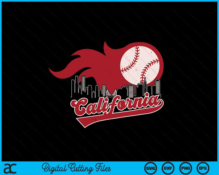 Vintage Distressed California Baseball Lovers SVG PNG Digital Printable Files