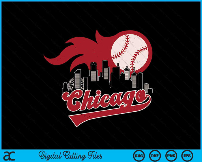 Vintage Distressed Chicago Baseball Lovers SVG PNG Digital Printable Files
