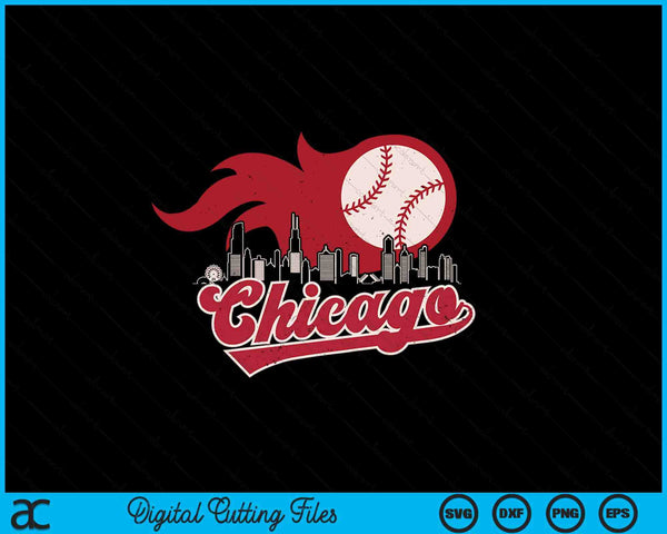 Vintage Distressed Chicago Baseball Lovers SVG PNG Digital Printable Files - on a t-shirt