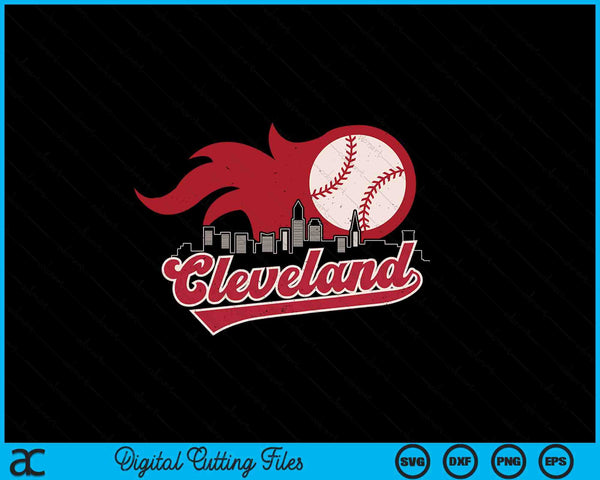Vintage Distressed Cleveland Baseball Lovers SVG PNG Digital Printable Files