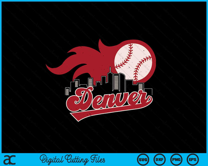Vintage Distressed Denver Baseball Lovers SVG PNG Digital Printable Files