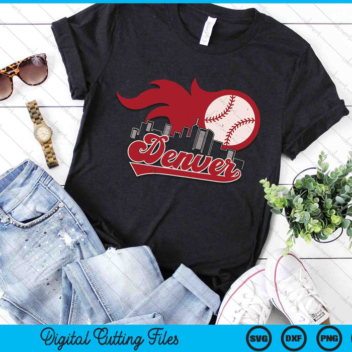 Vintage Distressed Denver Baseball Lovers SVG PNG Digital Printable Files
