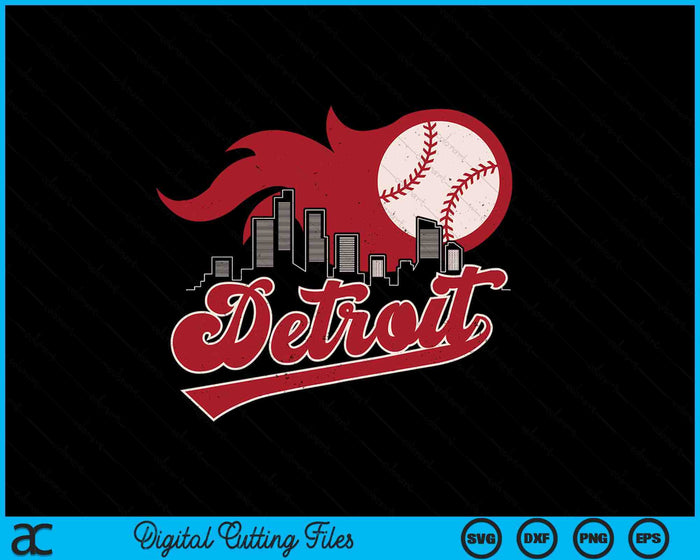 Vintage Distressed Detroit Baseball Lovers SVG PNG Digital Printable Files