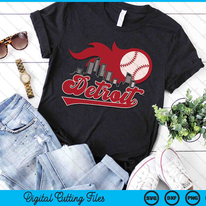 Vintage Distressed Detroit Baseball Lovers SVG PNG Digital Printable Files