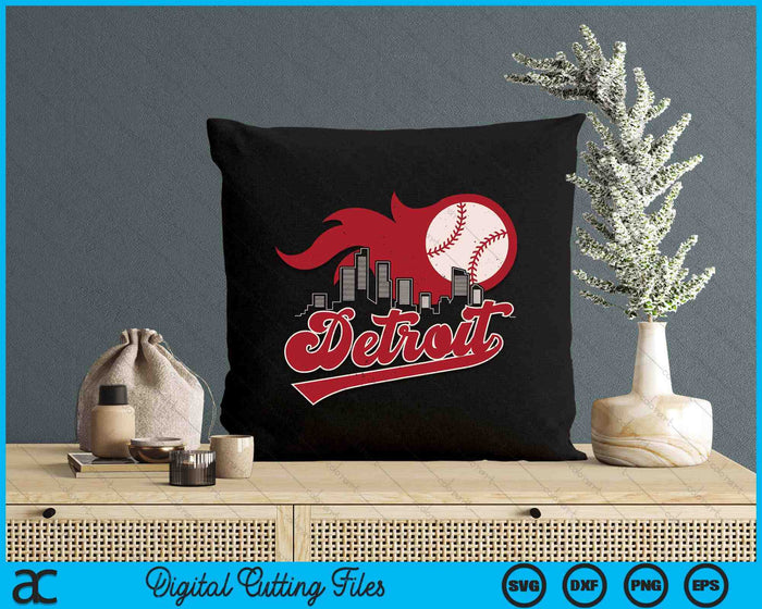 Vintage Distressed Detroit Baseball Lovers SVG PNG Digital Printable Files