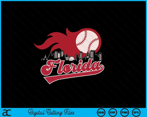 Vintage Distressed Florida Baseball Lovers SVG PNG Digital Printable Files