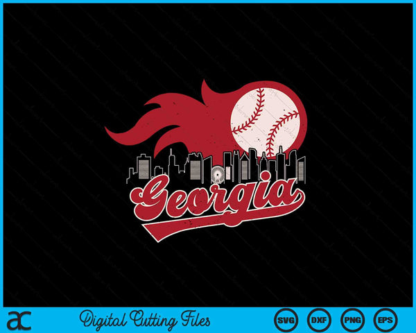 Vintage Distressed Georgia Baseball Lovers SVG PNG Digital Printable Files