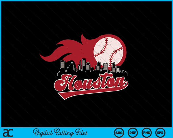 Vintage Distressed Houston Baseball Lovers SVG PNG Digital Printable Files