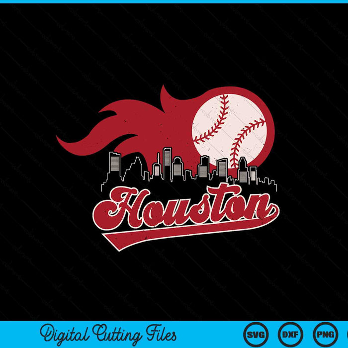 Vintage Distressed Houston Baseball Lovers SVG PNG Digital Printable Files