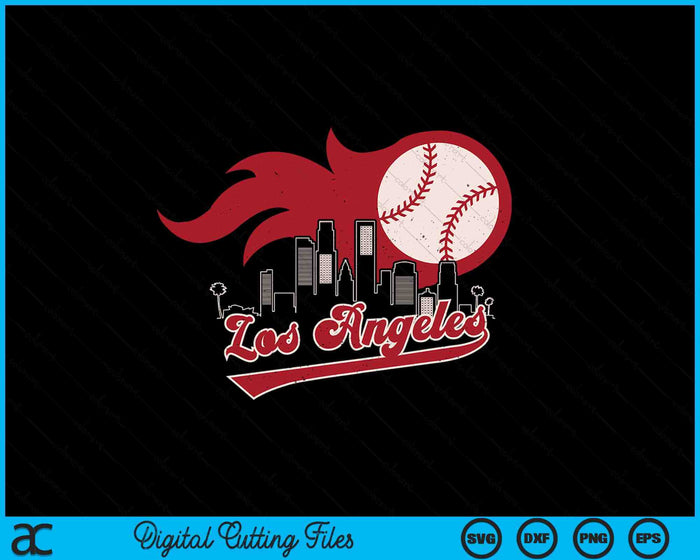Vintage Distressed Los Angeles Baseball Lovers SVG PNG Digital Printable Files