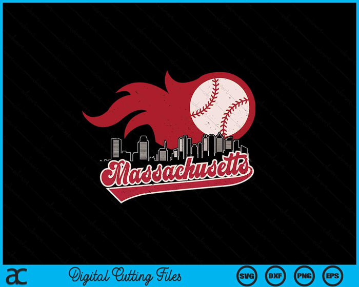 Vintage Distressed Massachusetts Baseball Lovers SVG PNG Digital Printable Files