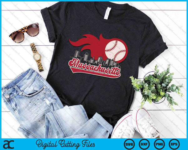 Vintage Distressed Massachusetts Baseball Lovers SVG PNG Digital Printable Files