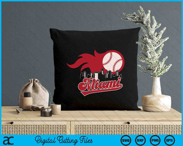 Vintage Distressed Miami Baseball Lovers SVG PNG Digital Printable Files