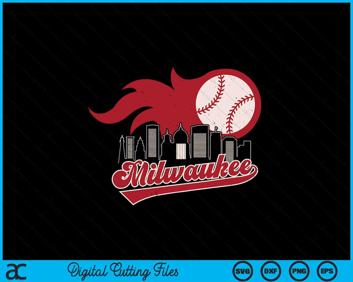Vintage Distressed Milwaukee Baseball Lovers SVG PNG Digital Printable Files
