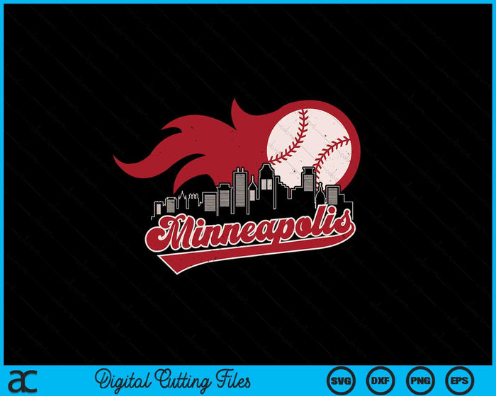Vintage Distressed Minneapolis Baseball Lovers SVG PNG Digital Printable Files