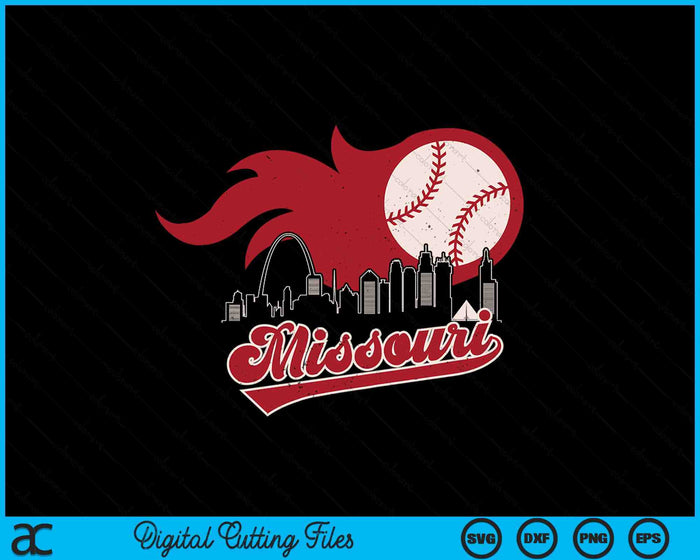 Vintage Distressed Missouri Baseball Lovers SVG PNG Digital Printable Files
