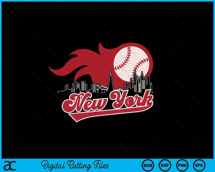 Vintage Distressed New York Baseball Lovers SVG PNG Digital Printable Files
