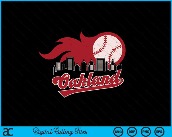 Vintage Distressed Oakland Baseball Lovers SVG PNG Digital Printable Files