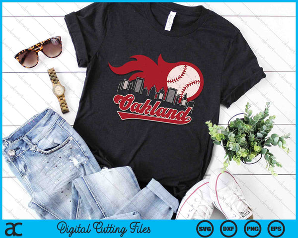 Vintage Distressed Oakland Baseball Lovers SVG PNG Digital Printable Files