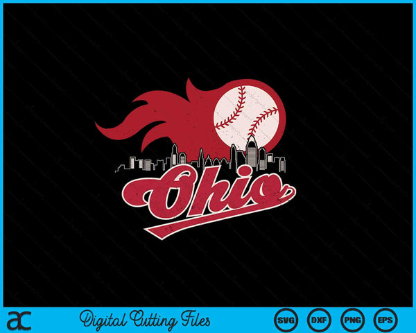 Vintage Distressed Ohio Baseball Lovers SVG PNG Digital Printable Files