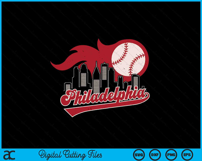 Vintage Distressed Philadelphia Baseball Lovers SVG PNG Digital Printable Files