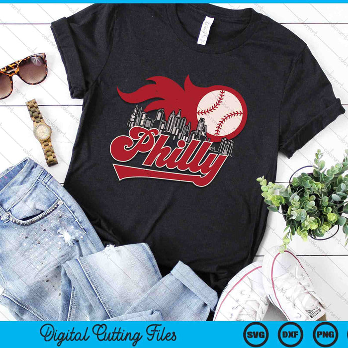 Vintage Distressed Philly Baseball Lovers SVG PNG Digital Printable Files