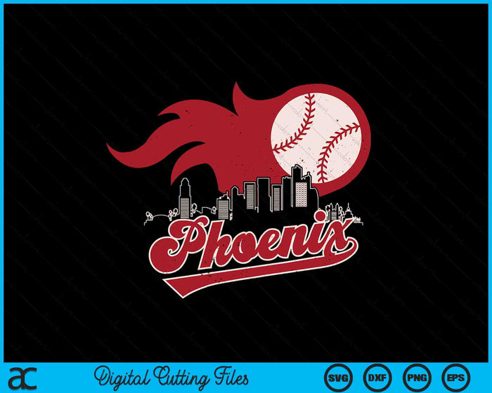 Vintage Distressed Phoenix Baseball Lovers SVG PNG Digital Printable Files