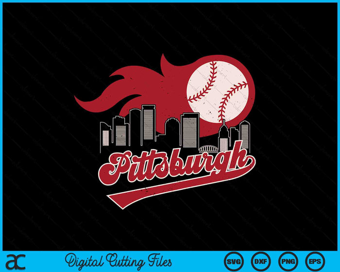 Vintage Distressed Pittsburgh Baseball Lovers SVG PNG Digital Printable Files