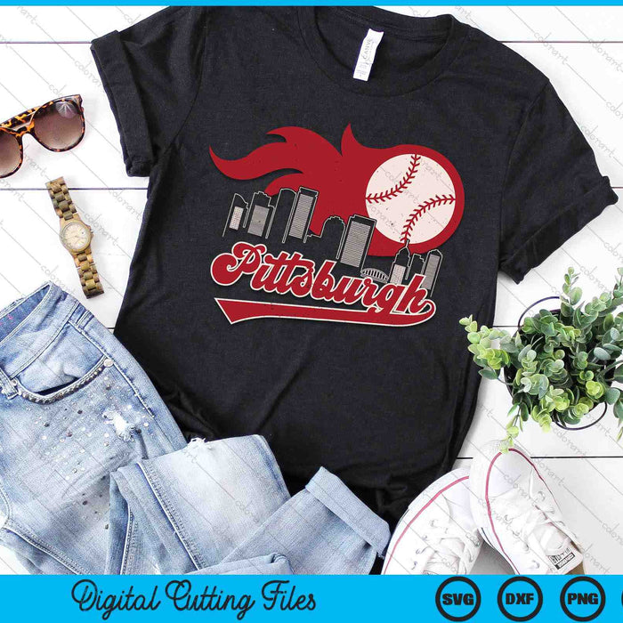 Vintage Distressed Pittsburgh Baseball Lovers SVG PNG Digital Printable Files