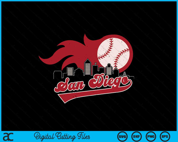 Vintage Distressed San Diego Baseball Lovers SVG PNG Digital Printable Files