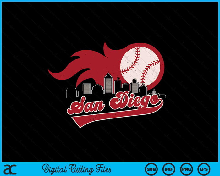 Vintage Distressed San Diego Baseball Lovers SVG PNG Digital Printable Files