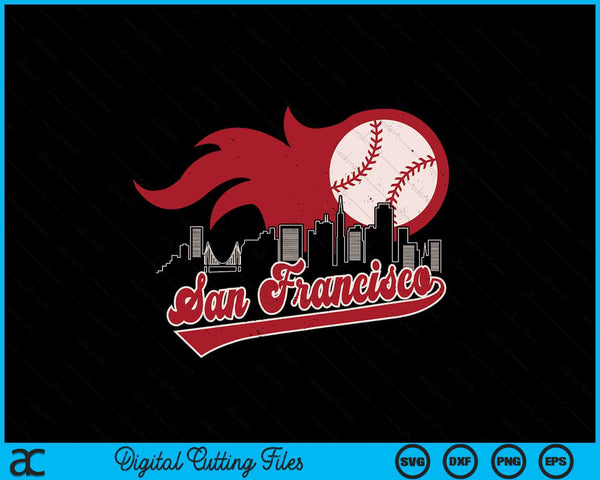 Vintage Distressed San Francisco Baseball Lovers SVG PNG Digital Printable Files