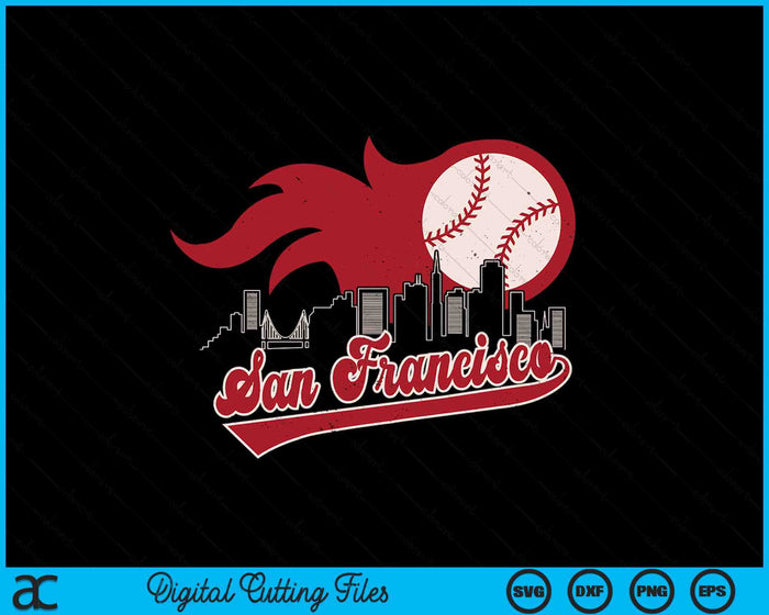 Vintage Distressed San Francisco Baseball Lovers SVG PNG Digital Printable Files