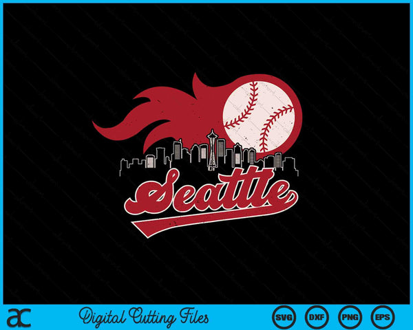 Vintage Distressed Seattle Baseball Lovers SVG PNG Digital Printable Files
