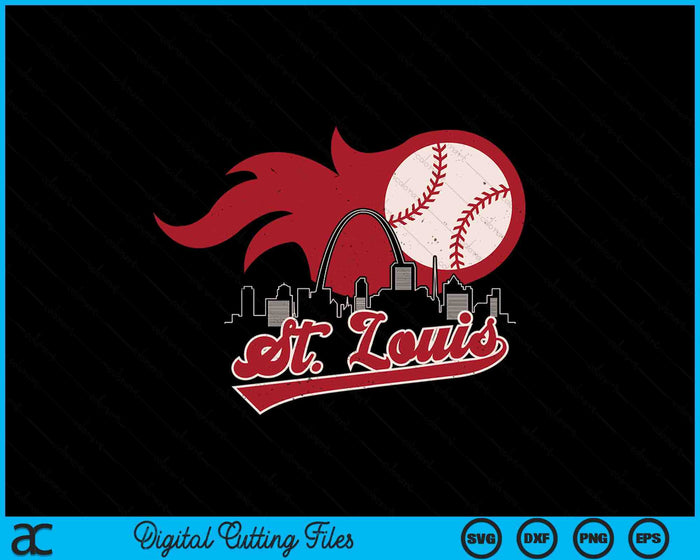 Vintage Distressed St. Louis Baseball Lovers SVG PNG Digital Printable Files