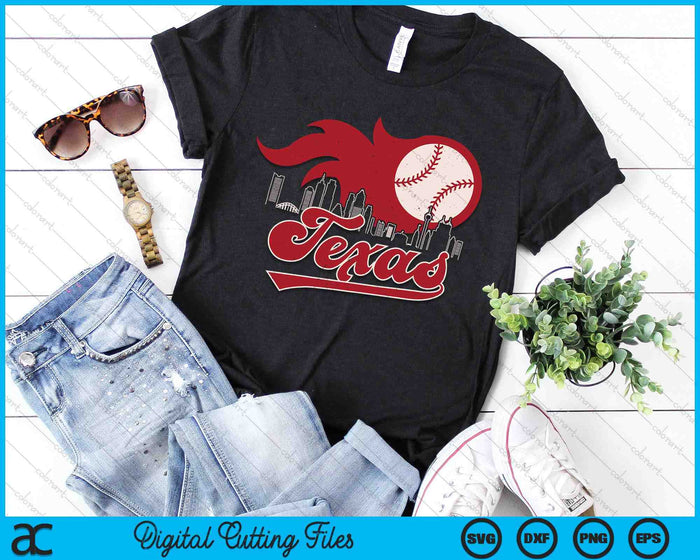 Vintage Distressed Texas Baseball Lovers SVG PNG Digital Printable Files