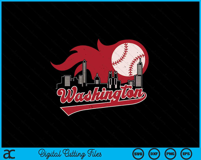 Vintage Distressed Washington Baseball Lovers SVG PNG Digital Printable Files