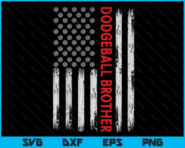 Vintage Dodgeball Brother USA Flag SVG PNG Digital Printable Files